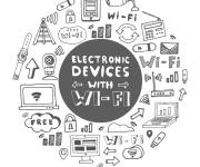 Coloriage Les appareils technologiques avec wifi