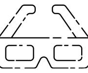 Coloriage Lunettes de cin&eacute;ma 3D
