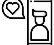Coloriage Message d'amour de la Saint-Valentin