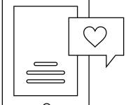 Coloriage et dessins gratuit Message d'amour sur un smartphone à imprimer