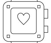 Coloriage et dessins gratuit Montre &agrave; main avec un coeur d'amour à imprimer