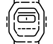 Coloriage Montre &agrave; main r&eacute;tro