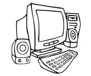 Coloriage et dessins gratuit Ordinateur et p&eacute;riph&eacute;rique à imprimer