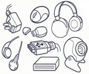 Coloriage Plusieurs accessoires technologiques
