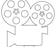 Coloriage Projecteur de films en noir et blanc
