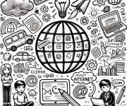 Coloriage Technologie de l'internet