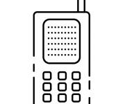 Coloriage T&eacute;l&eacute;phone fixe portable r&eacute;tro