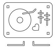 Coloriage Tourne-disque en mode de la Saint-Valentin