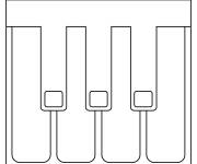 Coloriage Un clavier musical en &eacute;moji