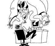 Coloriage Un g&eacute;nie d'informatique