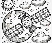 Coloriage Un orbite de satellite