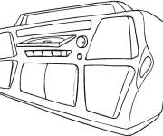 Coloriage Un Radiocassette facile