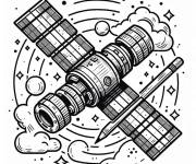 Coloriage Un satellite