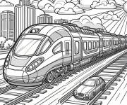 Coloriage Un train très rapide