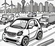 Coloriage Une voiture &eacute;lectrique
