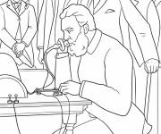 Coloriage Alexander Graham Bell inventeur de t&eacute;l&eacute;phone