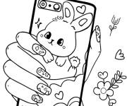 Coloriage Cage d'un smartphone d&eacute;cor&eacute;