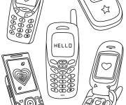 Coloriage Collection des t&eacute;l&eacute;phone classique