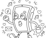 Coloriage Dr&ocirc;le d'un T&eacute;l&eacute;phone intelligent