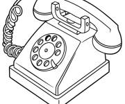 Coloriage Illustration d'un vieux t&eacute;l&eacute;phone