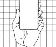 Coloriage Smartphone dans la main