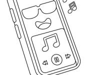 Coloriage Smartphone dr&ocirc;le style dessin anim&eacute;