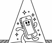 Coloriage Smartphone en dansant