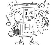 Coloriage et dessins gratuit Smartphone mignon en chantant à imprimer
