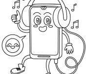 Coloriage T&eacute;l&eacute;phone adorable pour enfants