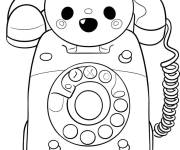 Coloriage T&eacute;l&eacute;phone classique mignon
