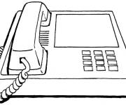 Coloriage et dessins gratuit T&eacute;l&eacute;phone de bureau classique à imprimer