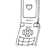 Coloriage et dessins gratuit T&eacute;l&eacute;phone mobile aux boutons à imprimer