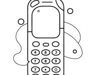 Coloriage T&eacute;l&eacute;phone mobile classique