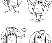 Coloriage T&eacute;l&eacute;phones de bande anim&eacute;e