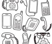 Coloriage T&eacute;l&eacute;phones de plusieurs styles