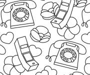 Coloriage T&eacute;l&eacute;phones fixe classiques