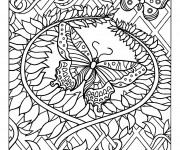 Coloriage et dessins gratuit Adulte Papillon difficile à imprimer