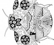 Coloriage Art relaxant Coccinelle