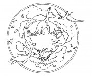 Coloriage Mandala Dinosaures