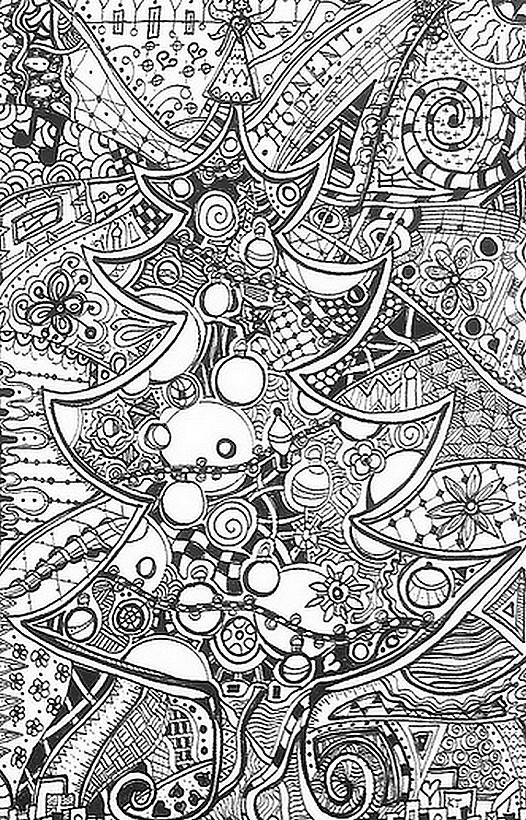 Coloriage Noel Adulte En Noir Dessin Gratuit à Imprimer