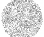 Coloriage et dessins gratuit Psychédélique Fleurs de Printemps à imprimer