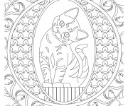 Coloriage Thérapeutique Chat mignon