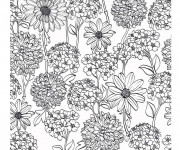 Coloriage Thérapeutique Jardin fleuri