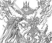 Coloriage Bataille &eacute;pique dans la serie The Witcher