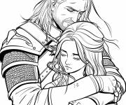Coloriage Ciri and Geralt de Witcher