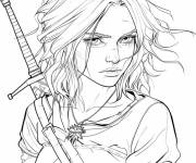 Coloriage Ciri de Witcher
