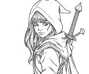 Coloriage Ciri en cape