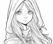 Coloriage Ciri kawaii Witcher