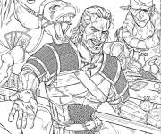Coloriage Dr&ocirc;le de Geralt avec son cheval