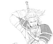 Coloriage Geralt arm&eacute;